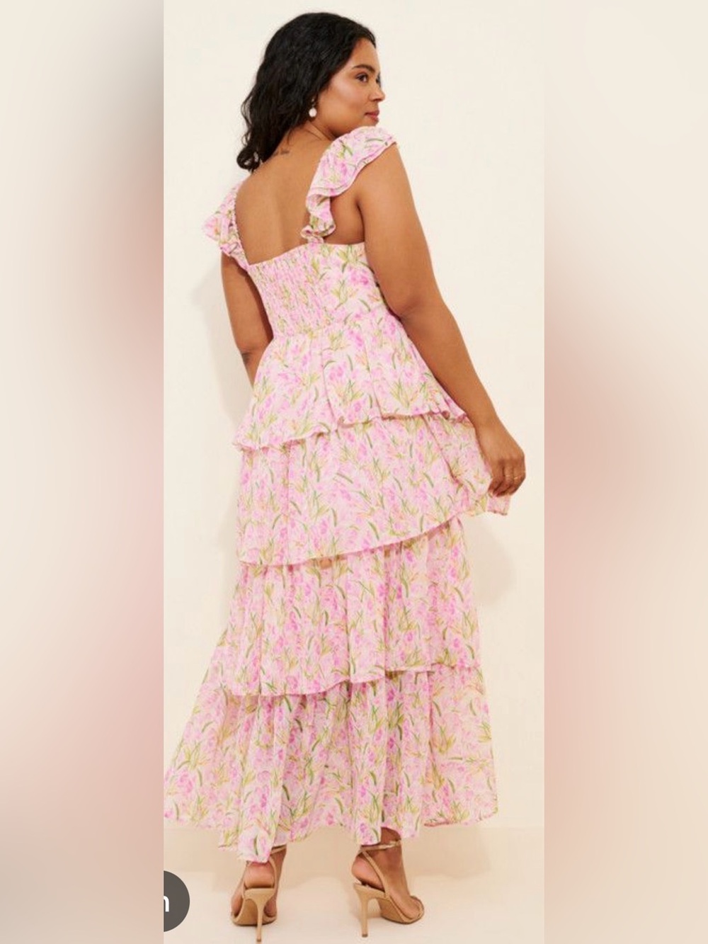 ASTR Pink Floral Ruffle Midi Dress - Picture 2 of 4